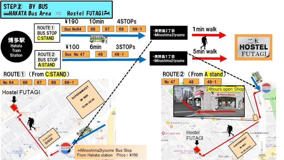 ホステル二木 Hostel Futagi ゲストハウス Fukuoka  Ngoại thất bức ảnh